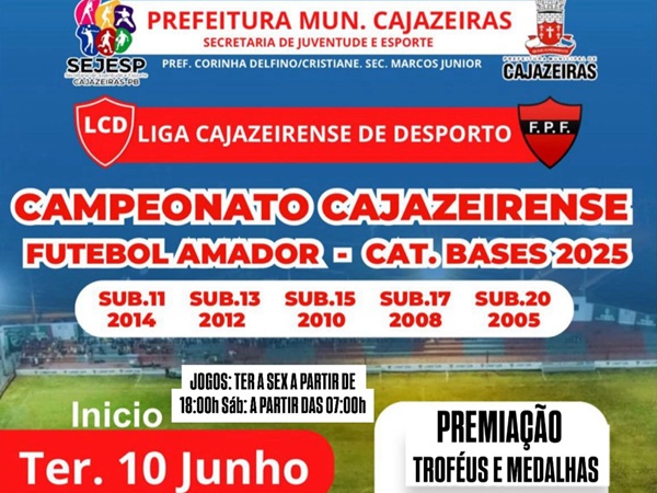 No Higino Pires: começa na terça-feira (10) o Campeonato Cajazeirense de Futebol Amador de 2025