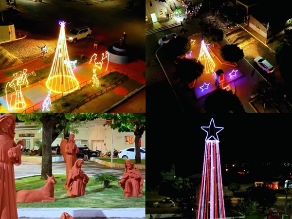 Cajazeiras brilha com a ornamentação pública de Natal nas praças, prédios, ruas e avenidas da sede e dos distrritos