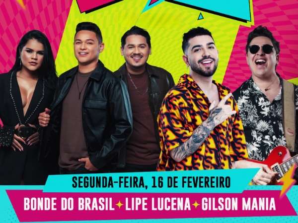 Penúltima noite do Carnaval tem Bonde do Brasil, Lipe Lucena, Gilson Mania e desfile do Cafuçu